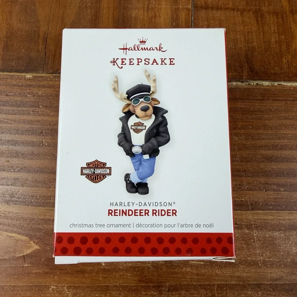 Vintage 2013 Reindeer Rider Hallmark Ornament Harley Davidson